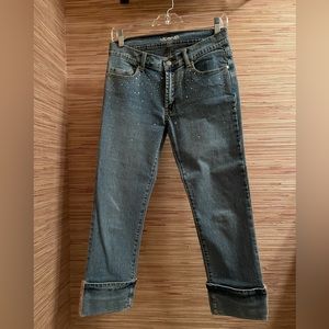 Cropped bedazzled jeans